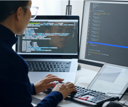woman working on desk
